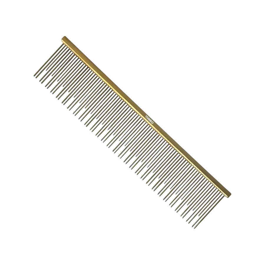 6.0" Brass Double Skip Pin Deshedding and Detangling Comb